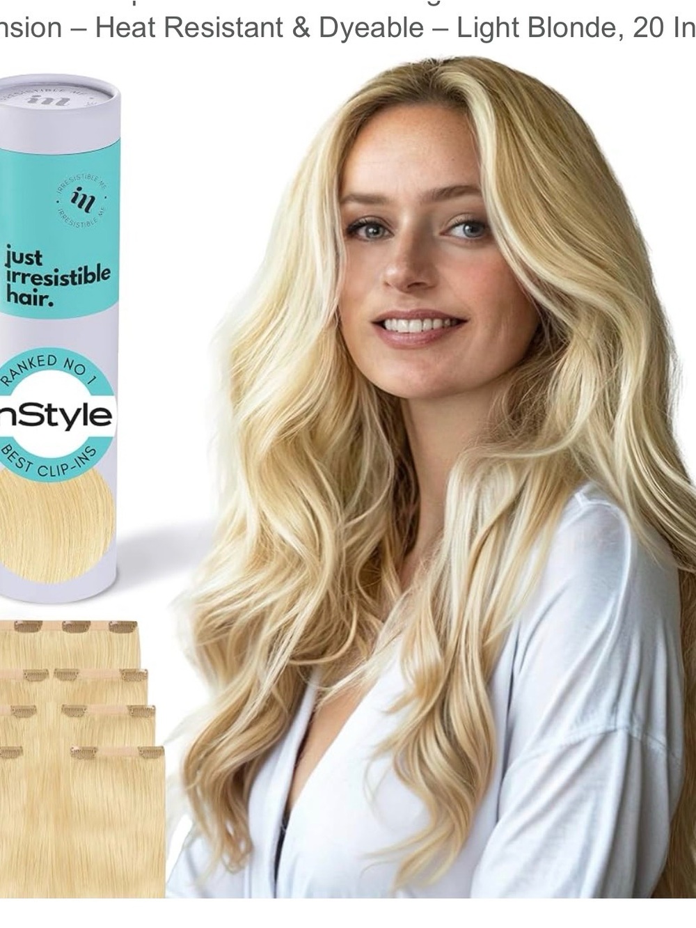 InStyle Light Blonde Clip-In Hair Extensions – Natural-Look Volume & Length